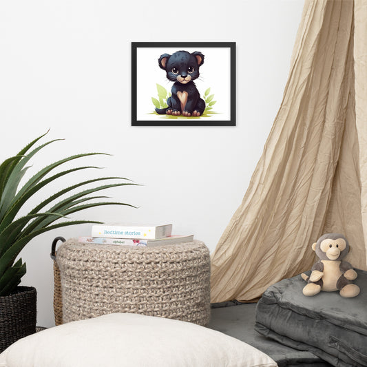 Schwarzer Baby Panther | Gerahmtes Poster